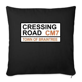 Braintree Cressing Road Iconic Street Sign - Sofa pillowcase 17,3'' x 17,3'' (45 x 45 cm) - black - Front