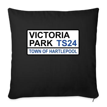Hartlepool Victoria Park Iconic Street Sign - Sofa pillowcase 17,3'' x 17,3'' (45 x 45 cm) - black - Front