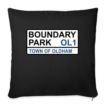 Oldham Boundary Park Iconic Street Sign - Sofa pillowcase 17,3'' x 17,3'' (45 x 45 cm) - black - Front