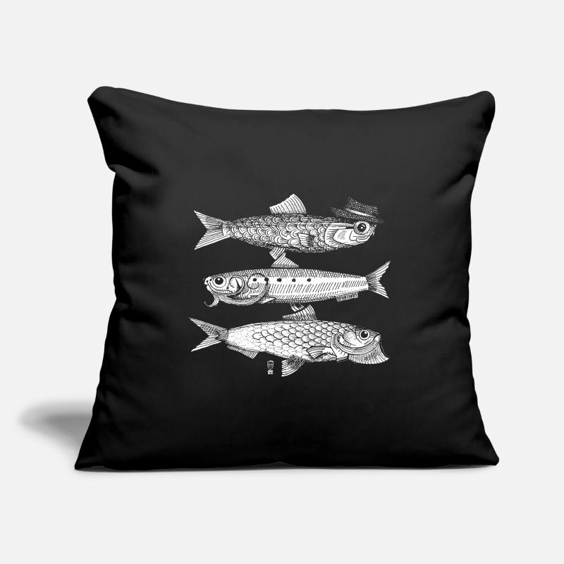 3 Fish - White Sofa pillowcase 17,3'' x 17,3'' (45 x 45 cm)