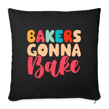 Backen Bäcker Bäckerei - Sofakissenbezug 45 x 45 cm - Schwarz - Vorne