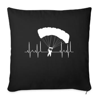 kardiogramm gleitschirm weiss - Sofakissenbezug 45 x 45 cm - Schwarz - Vorne