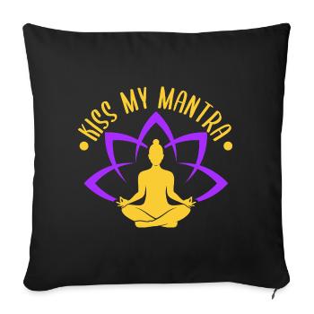 Yoga Kiss My Mantra Funny Yoga - Housse de coussin décorative 45 x 45 cm - noir - Devant