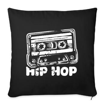Hip Hop Cassette - rétro oldschool vibes - Housse de coussin décorative 45 x 45 cm - noir - Devant