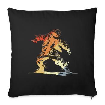 B-Boy Rétro - Housse de coussin décorative 45 x 45 cm - noir - Devant