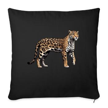 Leopard - Animal Sticker - Sofa pillowcase 17,3'' x 17,3'' (45 x 45 cm) - black - Front