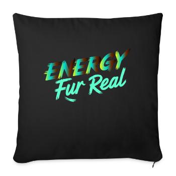 FOURRURE ÉNERGÉTIQUE REAL - Housse de coussin décorative 45 x 45 cm - noir - Devant