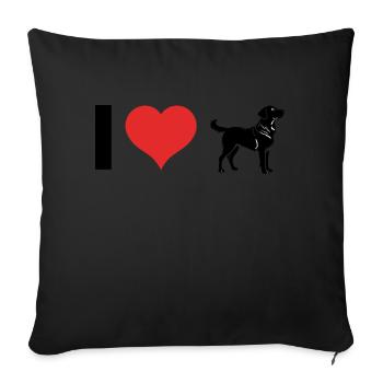 J’aime les chiens - Cute Pet Design - Housse de coussin décorative 45 x 45 cm - noir - Devant