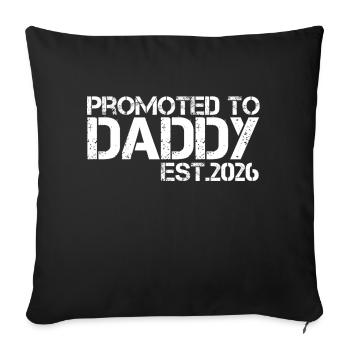 Promu au Papa Est. 2026 - Housse de coussin décorative 45 x 45 cm - noir - Devant