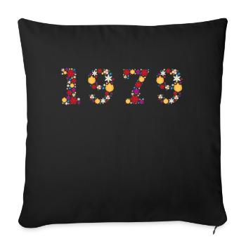 Année 1979 Fleurs - Housse de coussin décorative 45 x 45 cm - noir - Devant