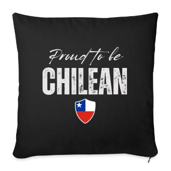 Fière chilienne, j’adore le Chili - Housse de coussin décorative 45 x 45 cm - noir - Devant
