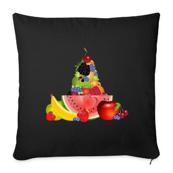 Colorful Fruit Pyramid with Watermelon - Sofa pillowcase 17,3'' x 17,3'' (45 x 45 cm) - black - Front
