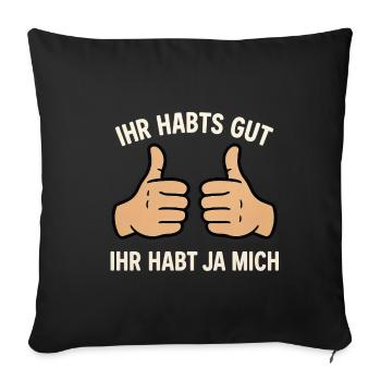 Drôle de dire, vous vous débrouillez bien, collègues de travail - Housse de coussin décorative 45 x 45 cm - noir - Devant