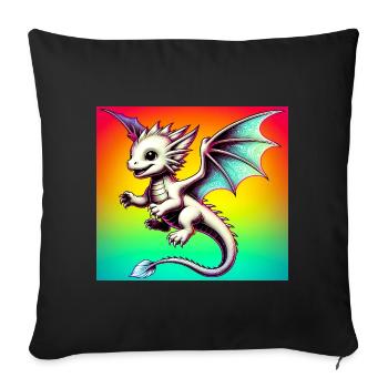 dragon - Housse de coussin décorative 45 x 45 cm - noir - Devant