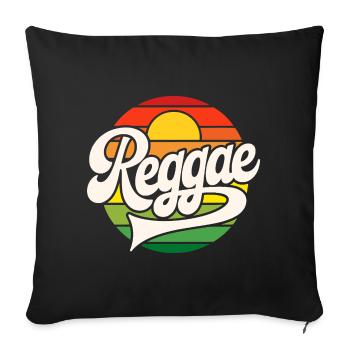 Reggae Rétro Coucher de Soleil - Housse de coussin décorative 45 x 45 cm - noir - Devant