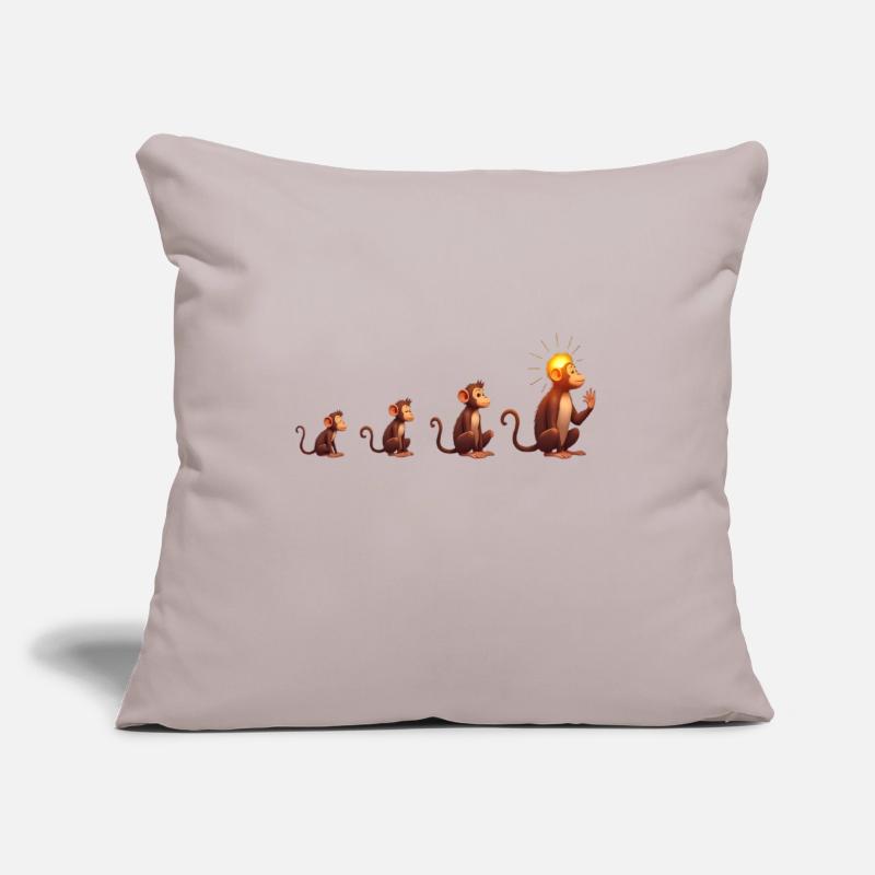 Évolution des singes à tête solaire Housse de coussin décorative 45 x 45 cm