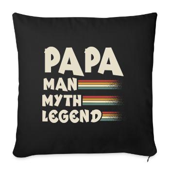 papa père - Housse de coussin décorative 45 x 45 cm - noir - Devant