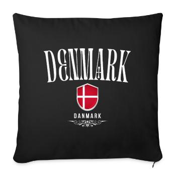 Danish patriot, Danish pride - Sofa pillowcase 17,3'' x 17,3'' (45 x 45 cm) - black - Front