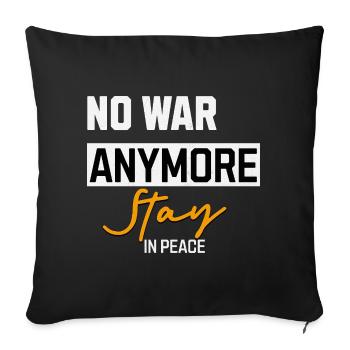 Plus de guerre Restez en paix - Housse de coussin décorative 45 x 45 cm - noir - Devant