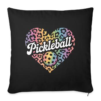 Pickleball - Sofakissenbezug 45 x 45 cm - Schwarz - Vorne