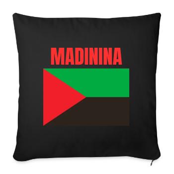 T-shirt Madinina drapeau Martinique - Housse de coussin décorative 45 x 45 cm - noir - Devant