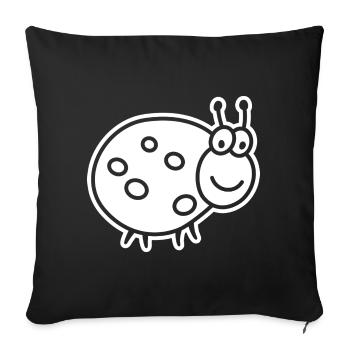 Ladybug – Cute lucky charm garden motif - Sofa pillowcase 17,3'' x 17,3'' (45 x 45 cm) - black - Front