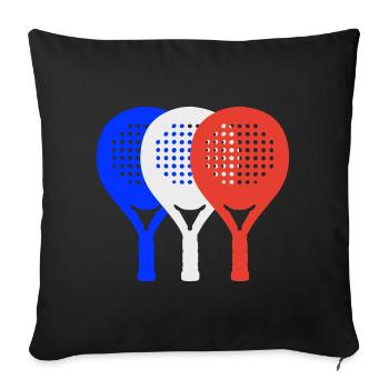 Padel-Frankreich2 - Sofakissenbezug 45 x 45 cm - Schwarz - Vorne