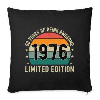 50 ans d’être génial 1976 Édition limitée - Housse de coussin décorative 45 x 45 cm - noir - Devant