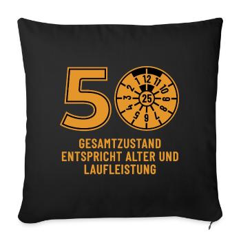 HU December 2025 - 50 Years - Birthday Gift - Sofa pillowcase 17,3'' x 17,3'' (45 x 45 cm) - black - Front
