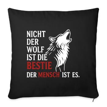 CoolesWolfs design with saying - Sofa pillowcase 17,3'' x 17,3'' (45 x 45 cm) - black - Front