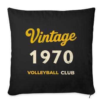 Millésime 1970 – Club de volley-ball Rétro Année de naissance - Housse de coussin décorative 45 x 45 cm - noir - Devant