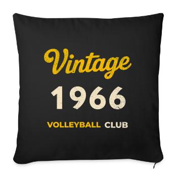 Vintage 1966 – Volleyball Club Retro Birth Year - Sofa pillowcase 17,3'' x 17,3'' (45 x 45 cm) - black - Front
