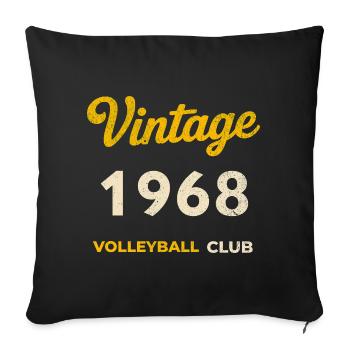Millésime 1968 – Volleyball Club Rétro Année de naissance - Housse de coussin décorative 45 x 45 cm - noir - Devant