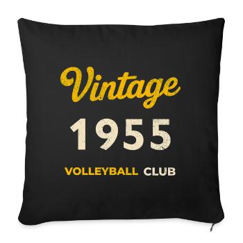 Vintage 1955 – Volleyball Club Retro Birth Year - Sofa pillowcase 17,3'' x 17,3'' (45 x 45 cm) - black - Front
