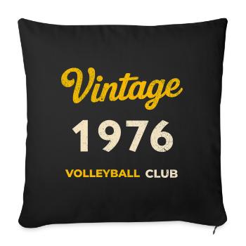 Millésime 1976 – Volleyball Club Rétro Année de naissance - Housse de coussin décorative 45 x 45 cm - noir - Devant