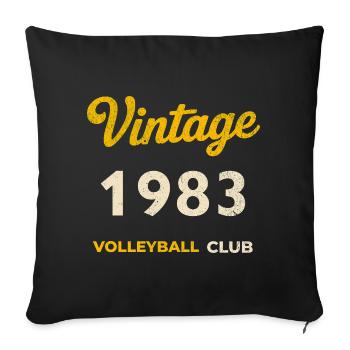 Vintage 1983 – Volleyball Club Rétro Année de naissance - Housse de coussin décorative 45 x 45 cm - noir - Devant
