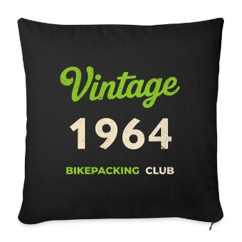 Vintage 1964 – Bikepacking Club Retro Birth Year - Sofa pillowcase 17,3'' x 17,3'' (45 x 45 cm) - black - Front