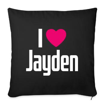 I Love Jayden Pink Heart I Love Jayden - Sofa pillowcase 17,3'' x 17,3'' (45 x 45 cm) - black - Front