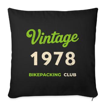 Vintage 1978 – Bikepacking Club Retro Birth Year - Sofa pillowcase 17,3'' x 17,3'' (45 x 45 cm) - black - Front