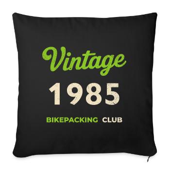 Vintage 1985 – Bikepacking Club Retro Birth Year - Sofa pillowcase 17,3'' x 17,3'' (45 x 45 cm) - black - Front