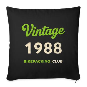 Vintage 1988 – Bikepacking Club Retro Birth Year - Sofa pillowcase 17,3'' x 17,3'' (45 x 45 cm) - black - Front