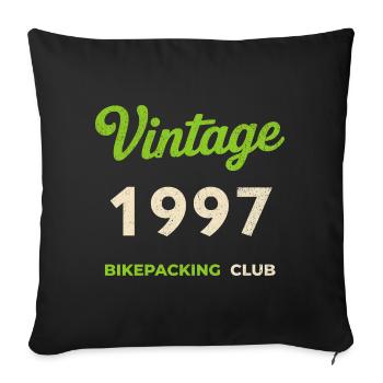 Vintage 1997 – Bikepacking Club Retro Birth Year - Sofa pillowcase 17,3'' x 17,3'' (45 x 45 cm) - black - Front