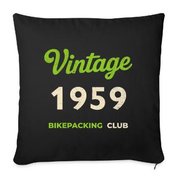 Millésime 1959 – Année de naissance rétro du Bikepacking Club - Housse de coussin décorative 45 x 45 cm - noir - Devant