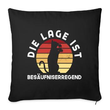 La situation est ivre, chat - Housse de coussin décorative 45 x 45 cm - noir - Devant
