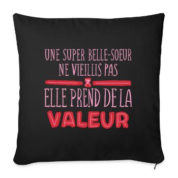 It doesn't age, it increases in value - Sofa pillowcase 17,3'' x 17,3'' (45 x 45 cm) - black - Front