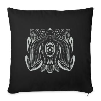 Mandala style eye with tentacle tendrils - Sofa pillowcase 17,3'' x 17,3'' (45 x 45 cm) - black - Front