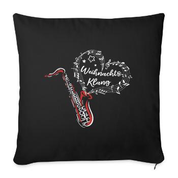 Christmas Saxophone Christmas Sound Music - Sofa pillowcase 17,3'' x 17,3'' (45 x 45 cm) - black - Front
