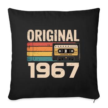 Original 1967 Vintage 1967 Rétro Anniversaire - Housse de coussin décorative 45 x 45 cm - noir - Devant