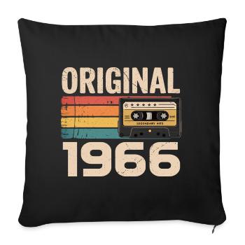 Original 1966 Vintage 1966 Rétro Anniversaire - Housse de coussin décorative 45 x 45 cm - noir - Devant