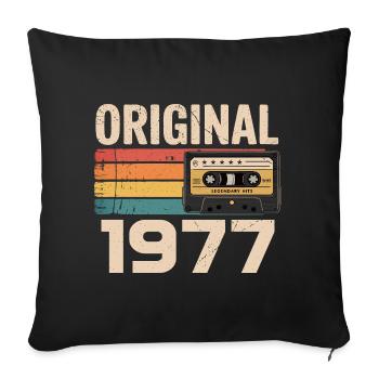 Original 1977 Vintage 1977 Rétro Anniversaire - Housse de coussin décorative 45 x 45 cm - noir - Devant